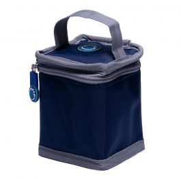 Freezable Yoghurt Cooler Bag With Spoon - Navy Blue / Glacier Grey